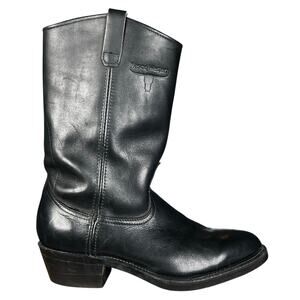 Mason Western Men’s Black Leather Vibram Sole Western Cowboy Boot Size US 9 EE